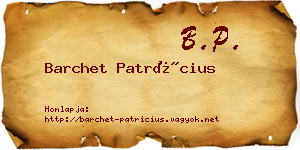 Barchet Patrícius névjegykártya